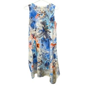 Cubism Dress S Asymmetric Tank Styling with Watercolour Floral Print